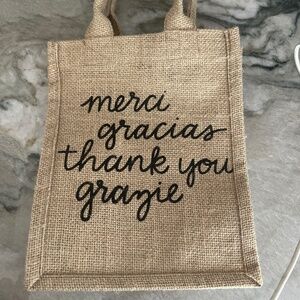 The little market Thank you Burlap bag